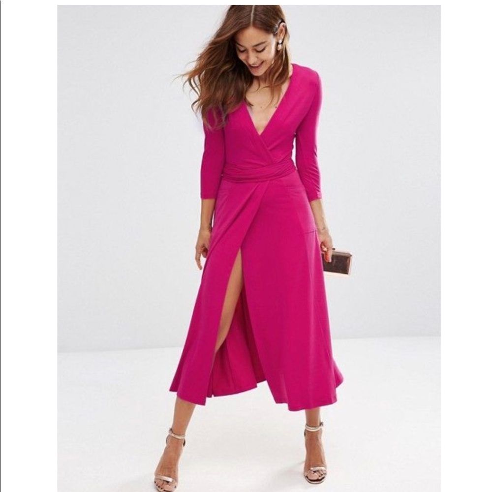 Pink wrap dress